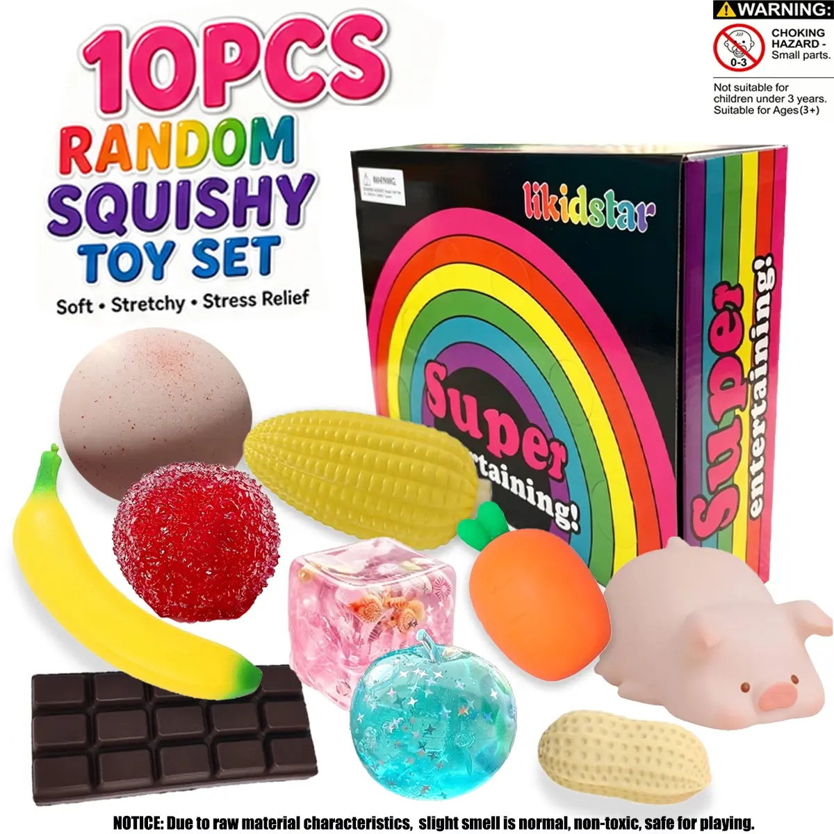 10pcs/set - Novel and exquisite multi style series of kneading and music sets, stress relieving creative release slow rebound kneading, family school entertainment party gifts, Squishy Fidgets, Squishy Stress Relief