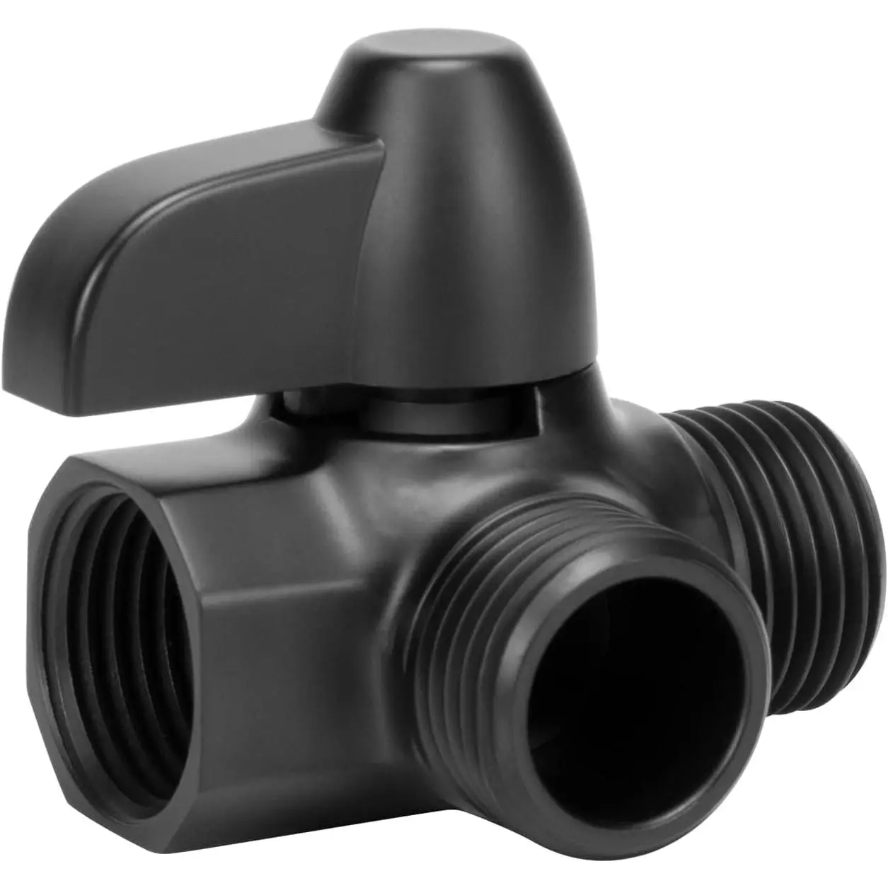 Solid Brass G1/2" Shower Arm, 3-Way Diverter Valve for Handheld and Fixed  , Bathroom Component for Showerhead Combo T-Adapter (Fixed Nut, Matte Black)