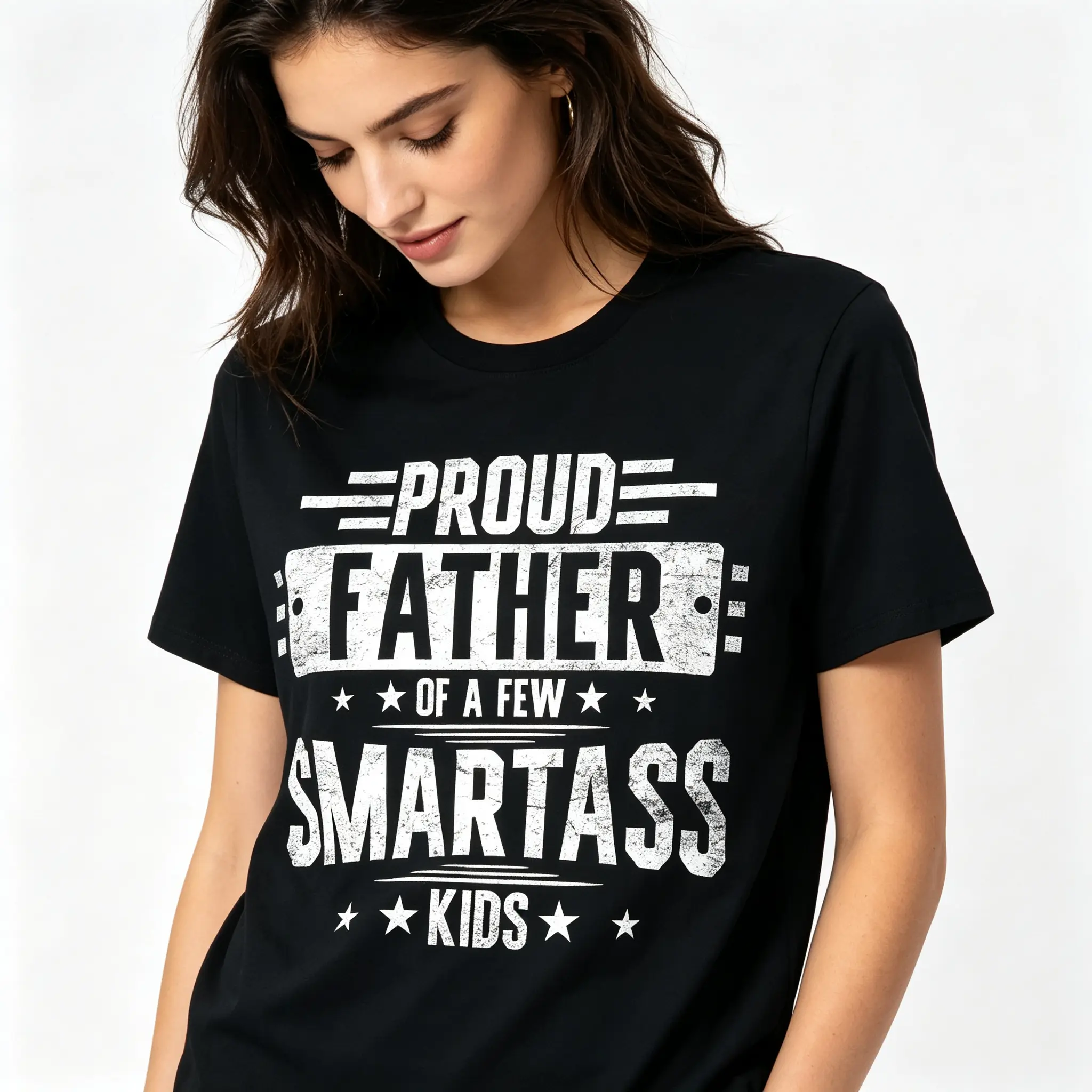 Proud Father Of Smartass Kids Hilarious Dad Graphic Unisex Tee |   All-Season Breathable Top