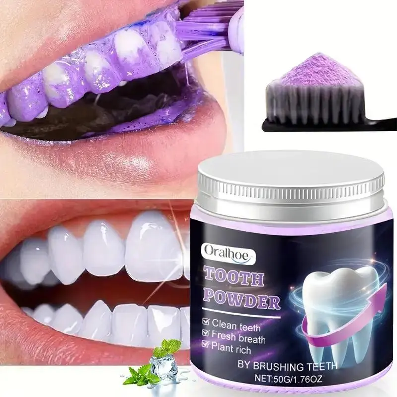 Teeth Whitening Powder, Teeth Whitener Powder with Hydroxyapatite, Color Correction, Stain Removal, Teeth Stain Remover, Teeth Stain Cleaner, Toothpaste Enhancer, 50g, Oral Hygiene Enhancement, Teeth Brightener, Teeth Brightening Booster