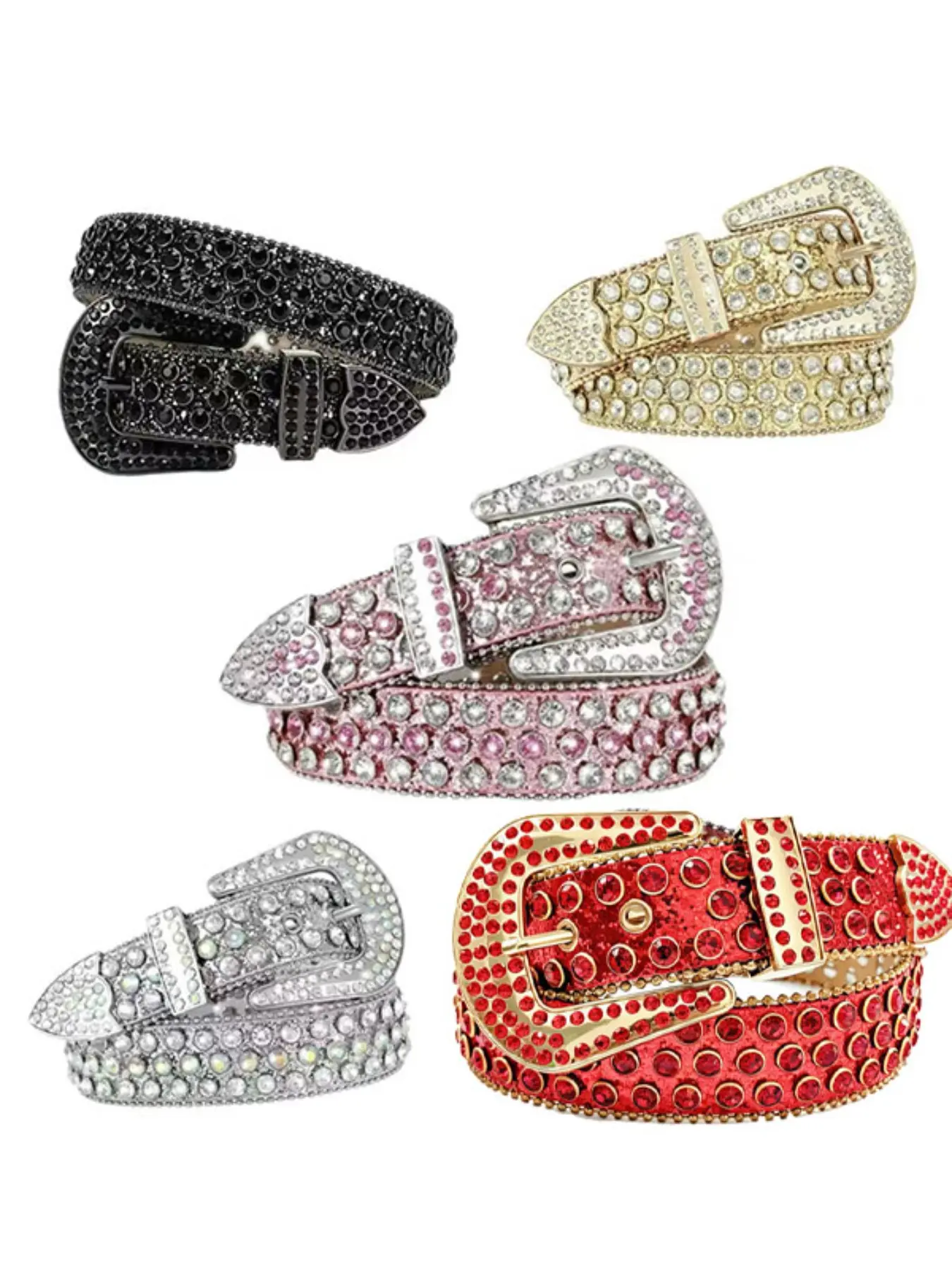 Luxurious Punk Style Rhinestone Metal Belt, Multicolor Diamond Rivet Waistband for Nightclub, Daily Wear, Jeans, Mother's Day Gift