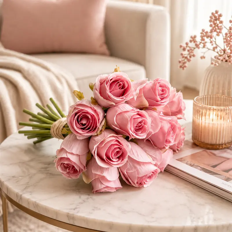 12pcs French Retro Handwritten Rose Artificial Silk Flowers for Home Decoration Enhance Living Room Dining Table Ambiance Boost Happiness