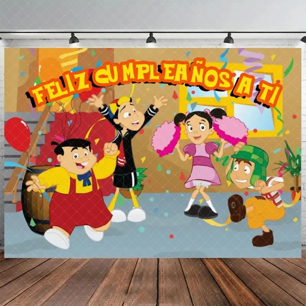 Dennis the Menace El Chavo Balloon Backdrop Party Background Cloth, Cartoon Green Theme Tapestry Wall Hanging Photography Background Premium Polyester Fabric, Birthday Celebration Decor, Cake Table Setup, Photo Studio Prop, Event Background Decoration