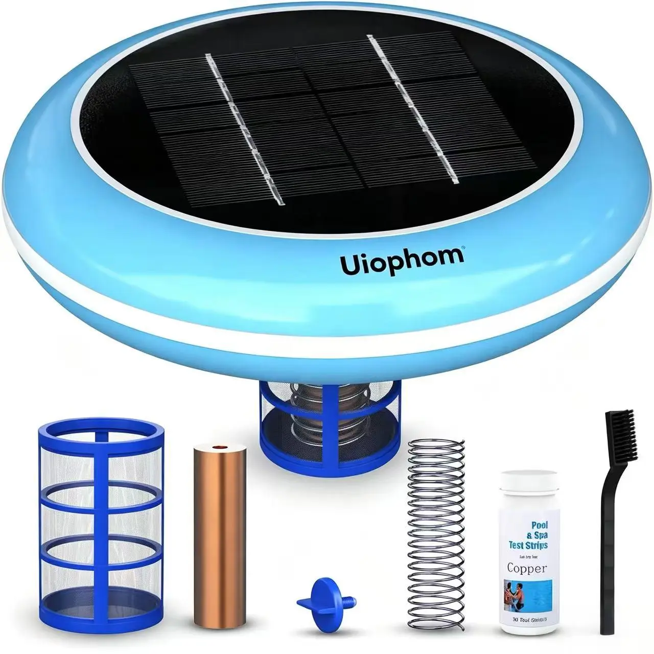 【2026 New & Upgraded 】Solar Pool Ionizer – Floating Cleaner,Copper Pool Ionizer for Above Ground & Inground Pools up to 45,000 Gallons – Solar Powered Pool Ionizer System,pools for backyard,outdoor,BLUE