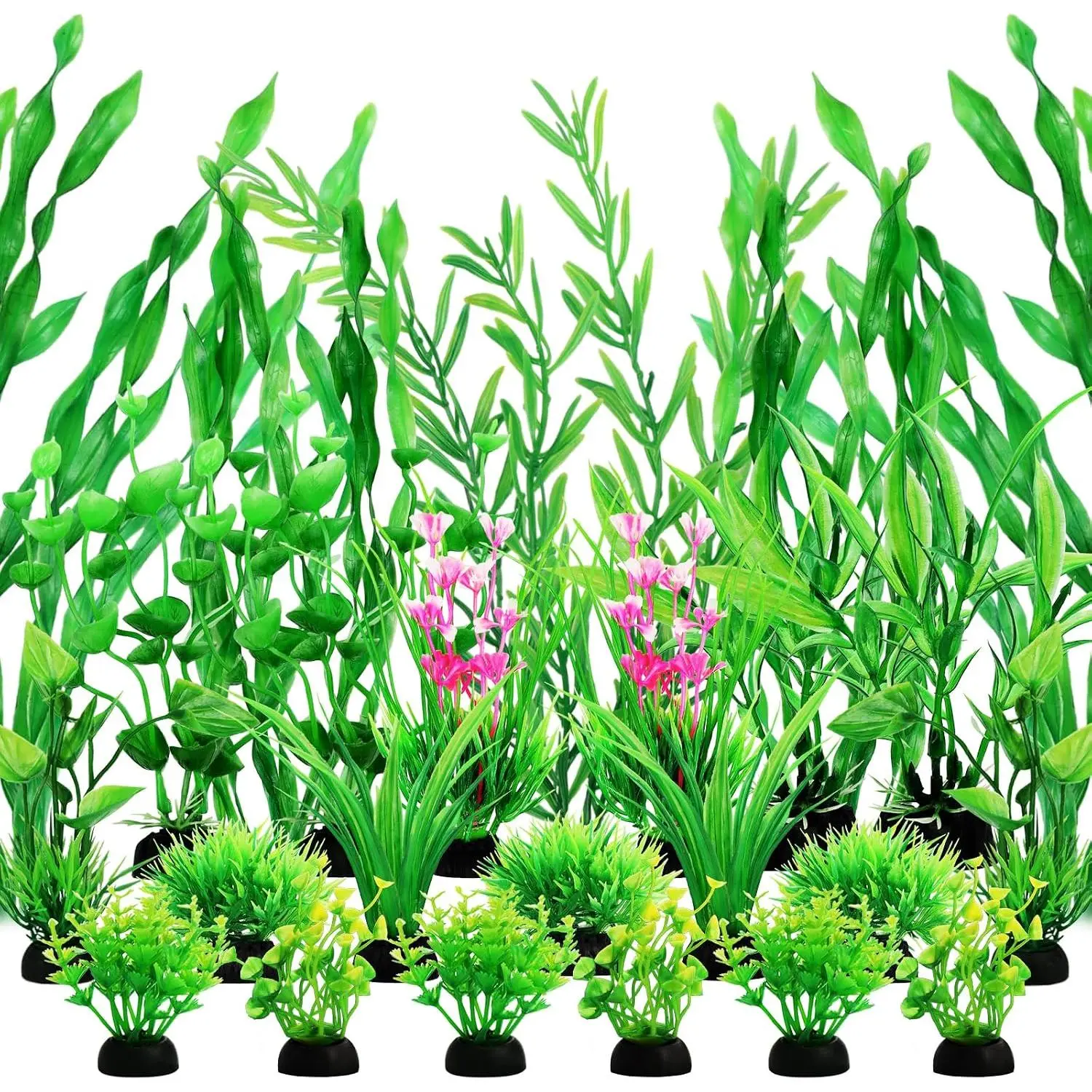 Green Fish  Decor Aquarium , 25 count Fish  Decorations , Fish  Accessories, Aquarium Decor Artificial , Small to Large