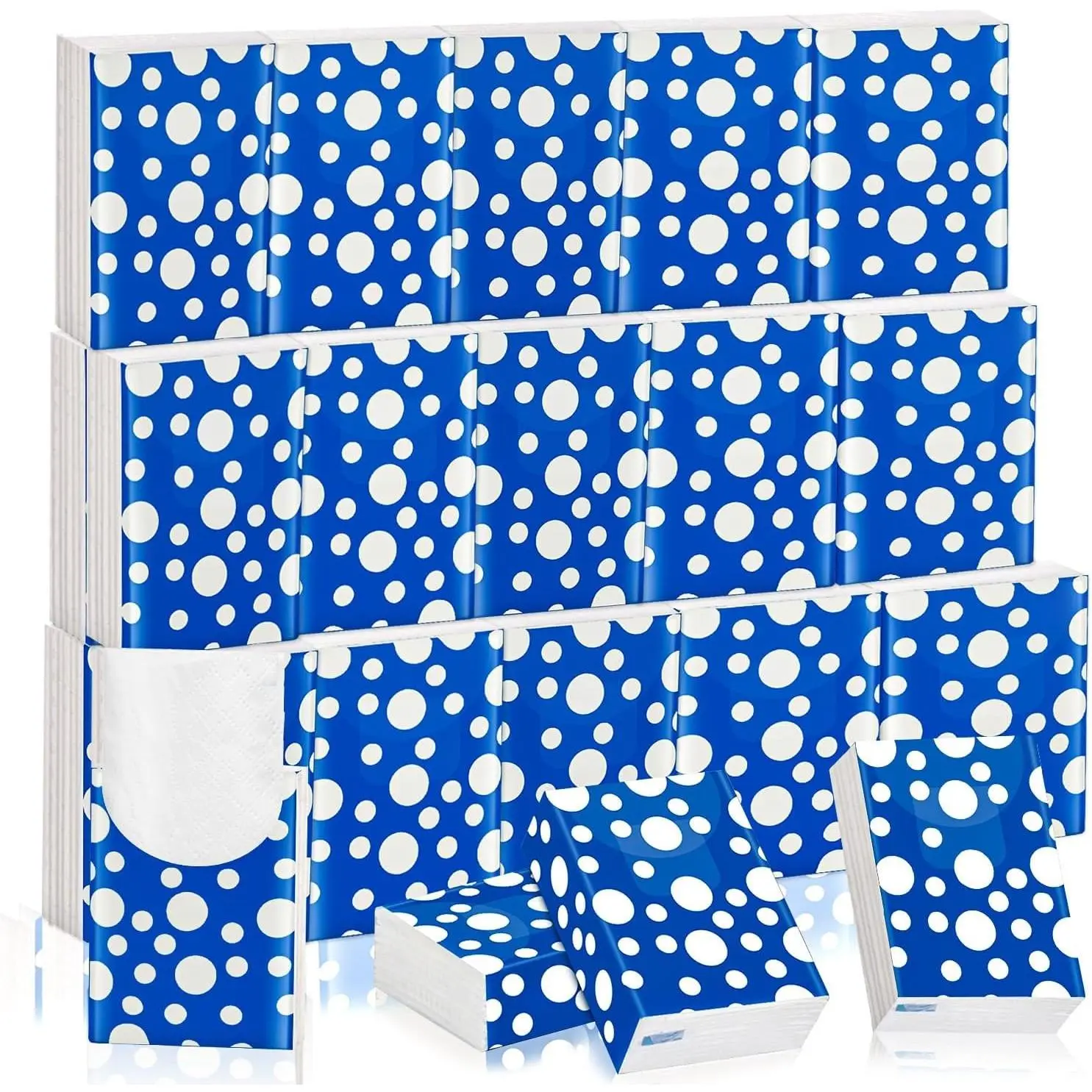 25 Pack Travel Tissues 250 Sheets 3 Ply Unscented Mini Pocket Tissue Packs with Unique Embossing for Purse Holiday Travel Party