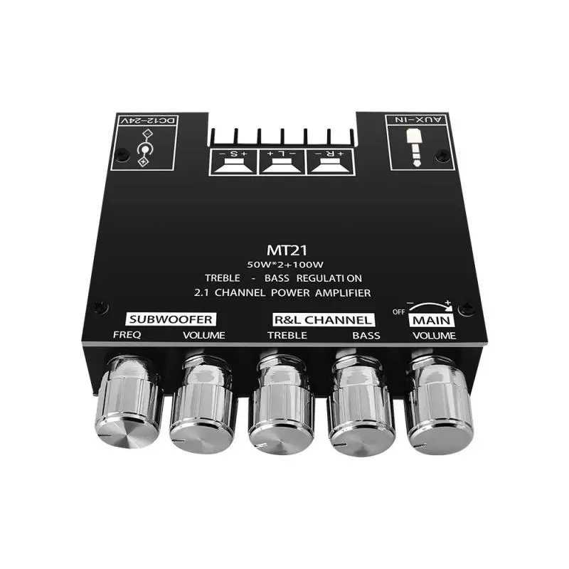 2.1-channel audio receiver power amplifier module, 2.1-channel Bluetooth-compatible audio amplifier module, 50W*2+100W BT amplifier module, Home Amplifier