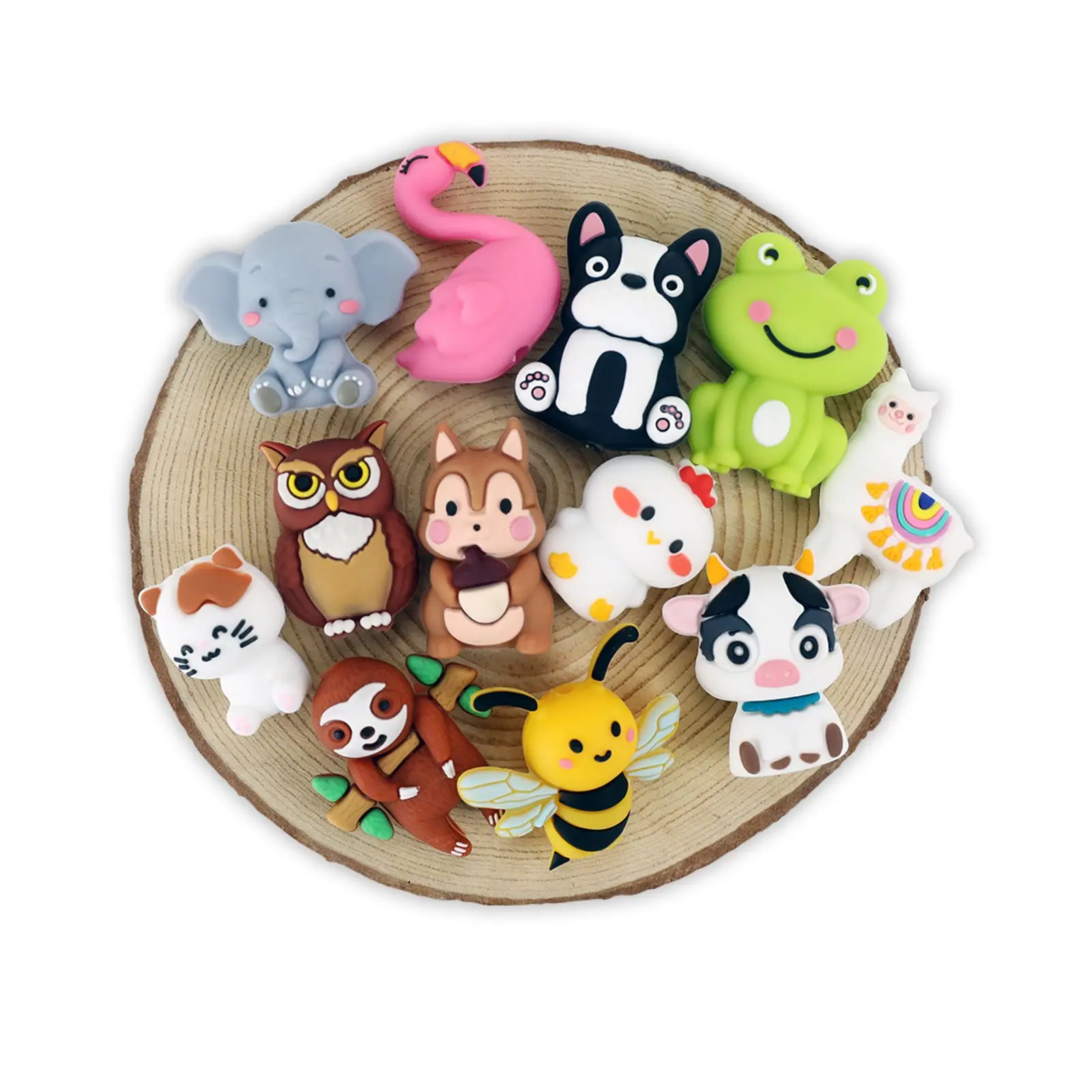 12pcs/20pcs 3D Silicone Beads Set, DIY Mix Beads, Decorative Beads, Beads For Crafts, DIY Jewelry Decoration, DIY Jewelry Keychain Pen Making, Random Cute Animal Food Plant Focal Beads, Craft Accessories, Beading Accessories for Homemade Gifts