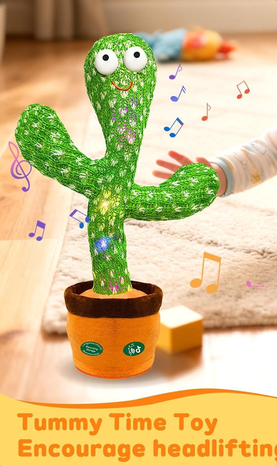 Interactive Toys Dancing Talking Cactus Toy,Funny Gift , Singing Musical Record Repeat What You Say Light Up Toy for Toddler (Volume Adjustment)