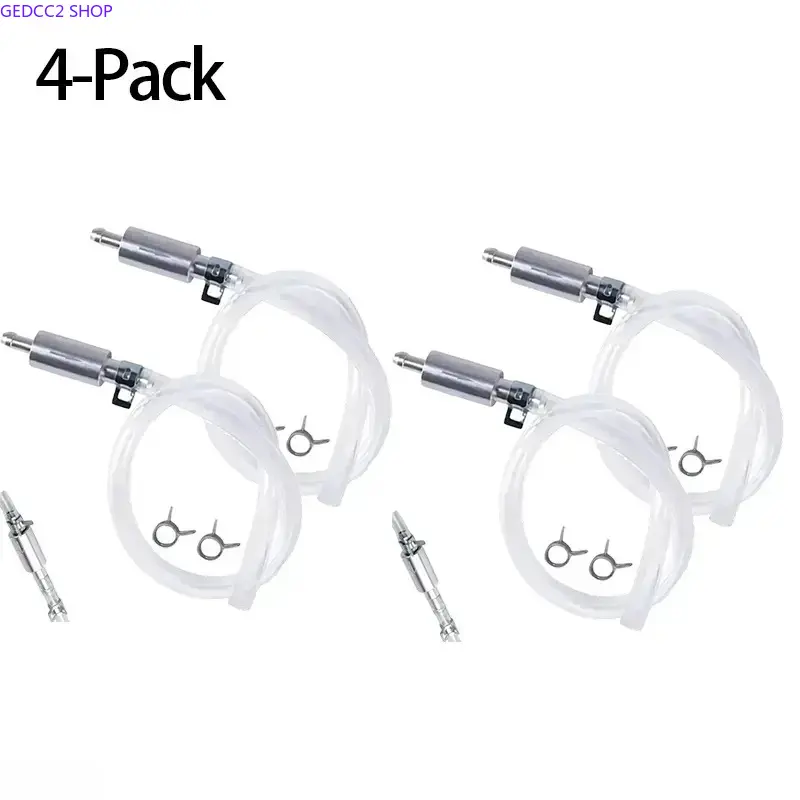 2 Pack & 4 Pack Soft Brake Bleeder Hose Tool Kit with Metal Clamps and One-Way Check Valves, Universal Hydraulic Brake Clutch Bleeding Maintenance Set for Cars Motorcycles ATVs, Essential Repair Accessory for Professional Technicians