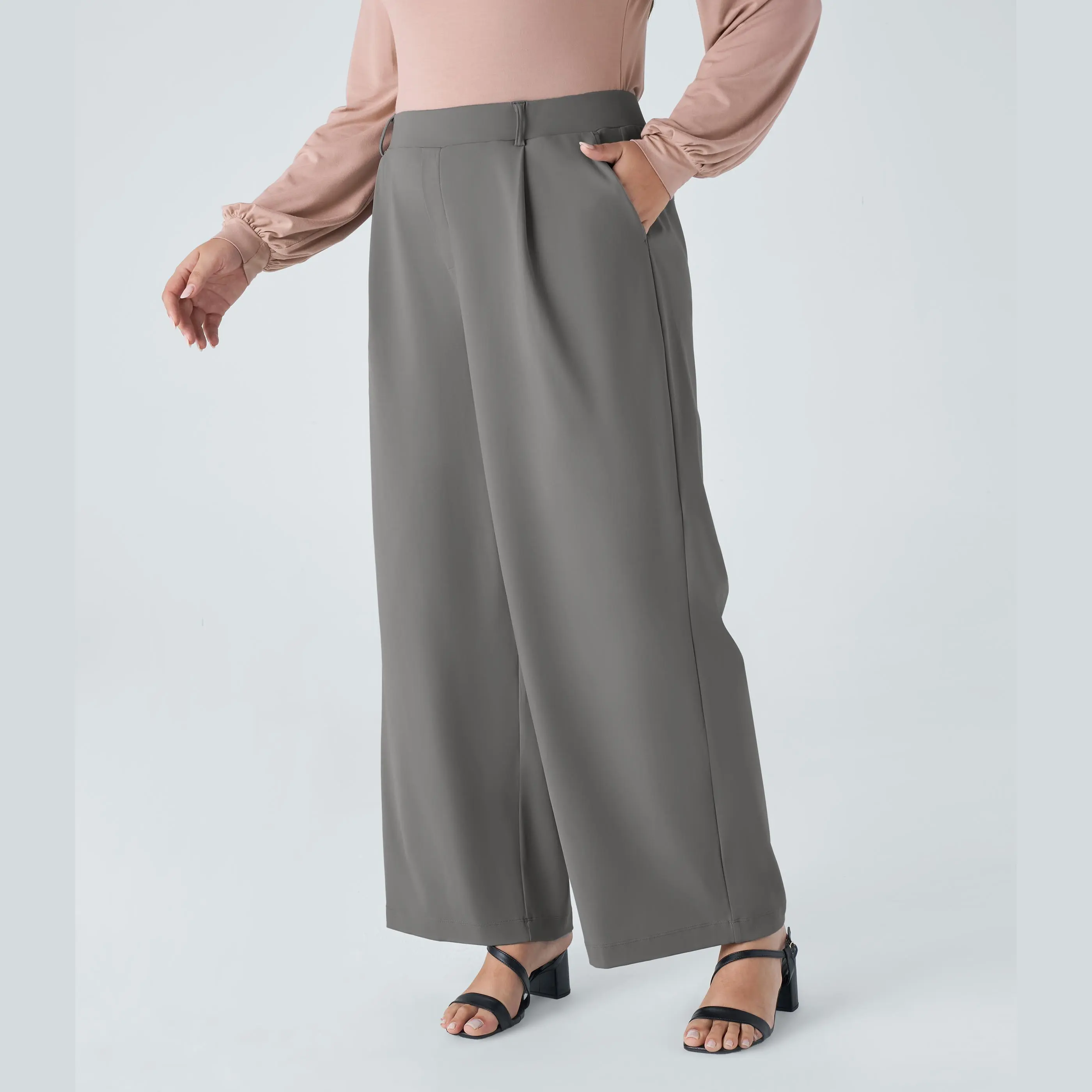 Halara Flex™ High Waisted Pocket Straight Leg Work Plus Size Pants