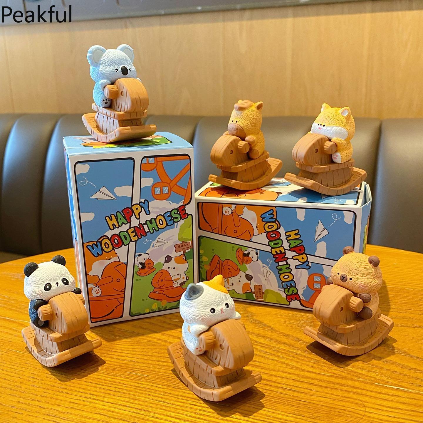 2026 Cute Pets Resin Ornaments – Charming Rocking Horse Figurines, Creative Desktop Decor, Adorable Gift Idea for Pet Lovers, Perfect for Adding Whimsy to Any Room