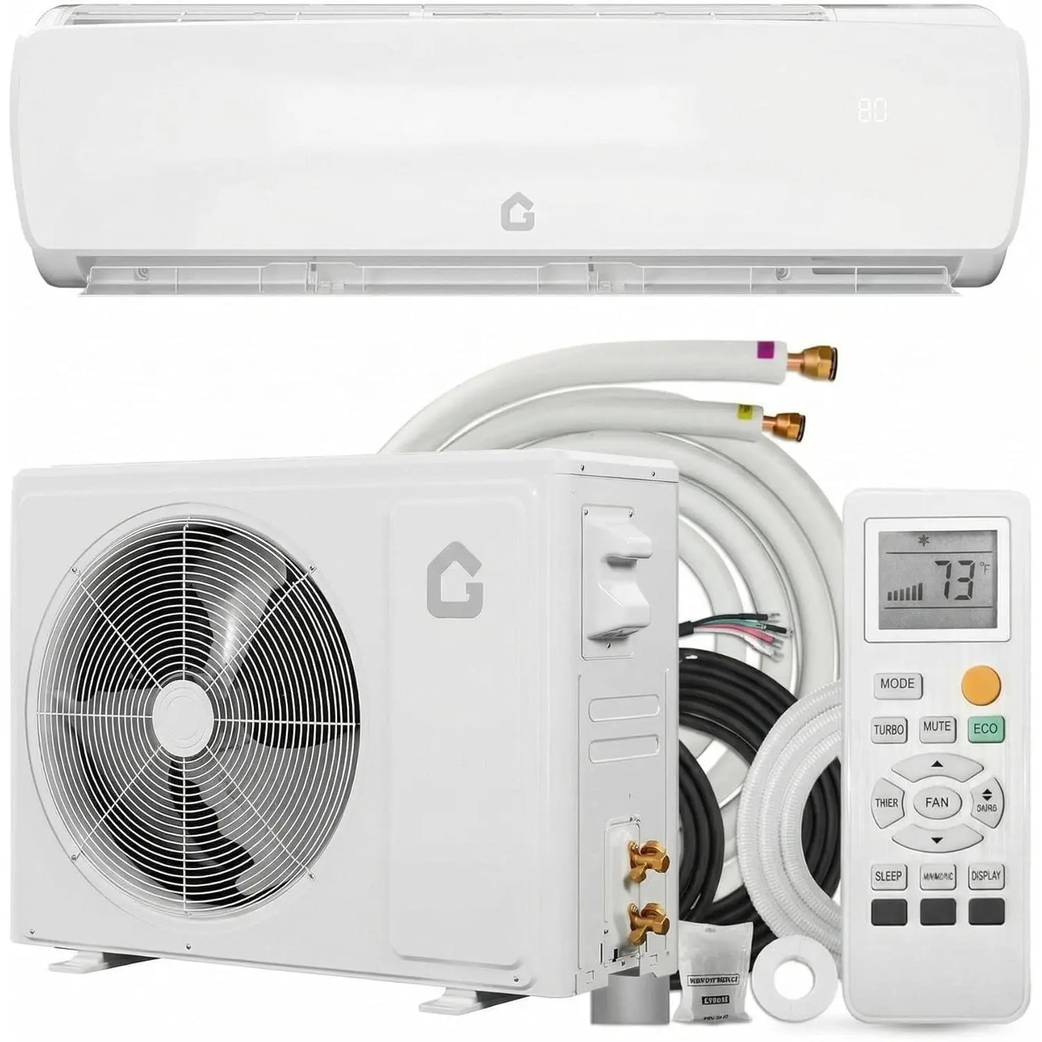 Ultra-Quiet 19 SEER Ductless Mini Split Air Conditioner & Heat Pump - 12,000 BTU, 3-in-1 Cooling/Heating/Dehumidifier, Covers up to 750 Sq.Ft