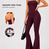 【Black Friday】Women's Sleeveless Halter Neck Sports Jumpsuit, Soft Nylon Spandex Fabric, Casual Jumpsuit for Yoga, Outdoor Training, Fitness and Daily Wear, All-Season Wear