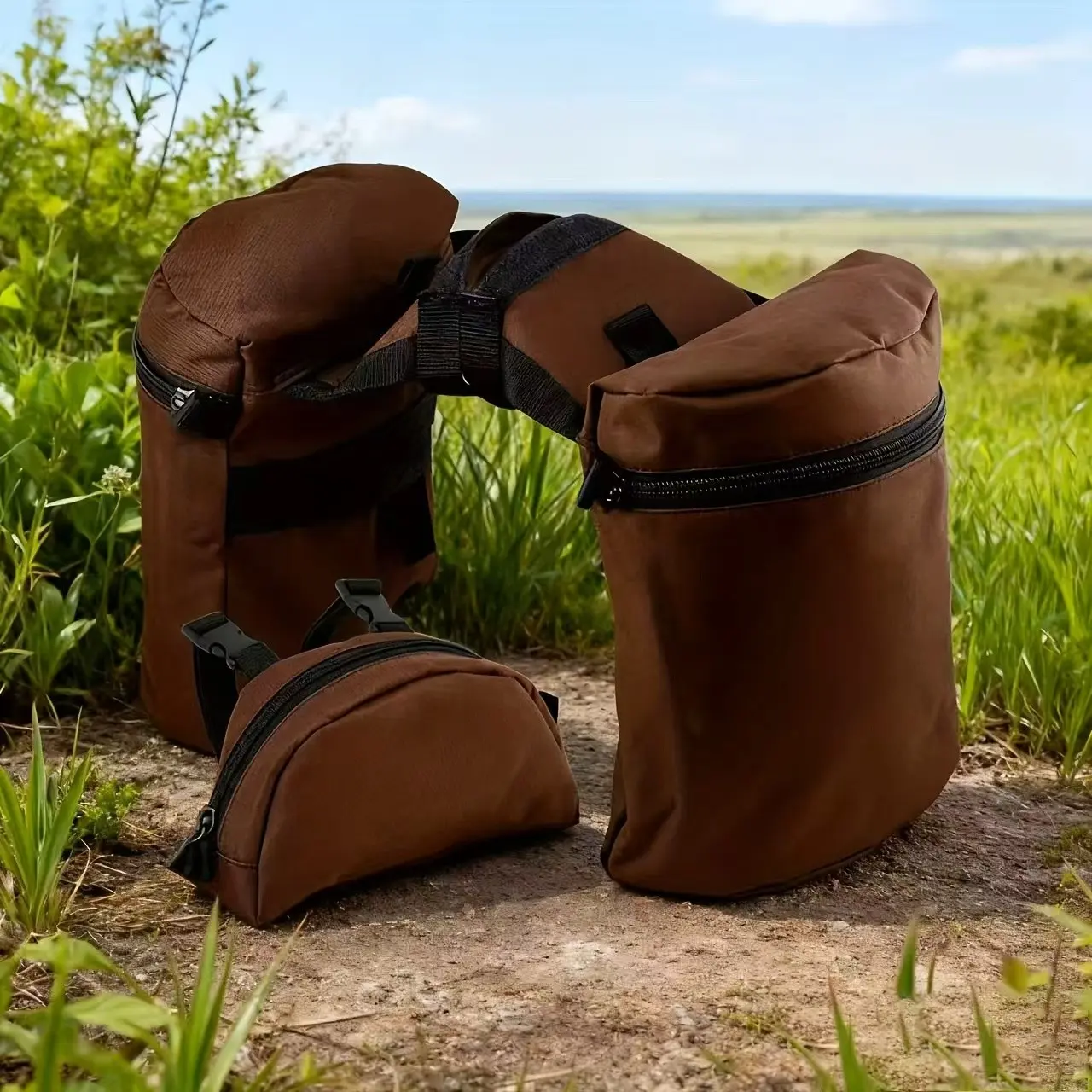 1 Piece Horseback Riding Bag Set, Saddle Bag Horn Bag Kit, Off-Road Cycling Saddle Seat Bag, /coffee Color Options