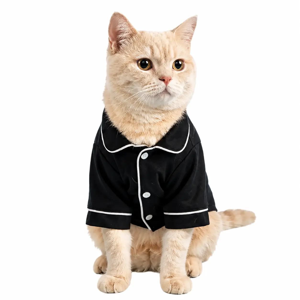 Ultra-Soft Button-Front Pet Pajama Set for Small Dogs and Cats – Breathable Cotton Blend, Gentle on Sensitive Skin, Lightweight Comfort Fit for Indoor Wear, Restful Sleep, and Adorable Lifestyle Photography Sessions