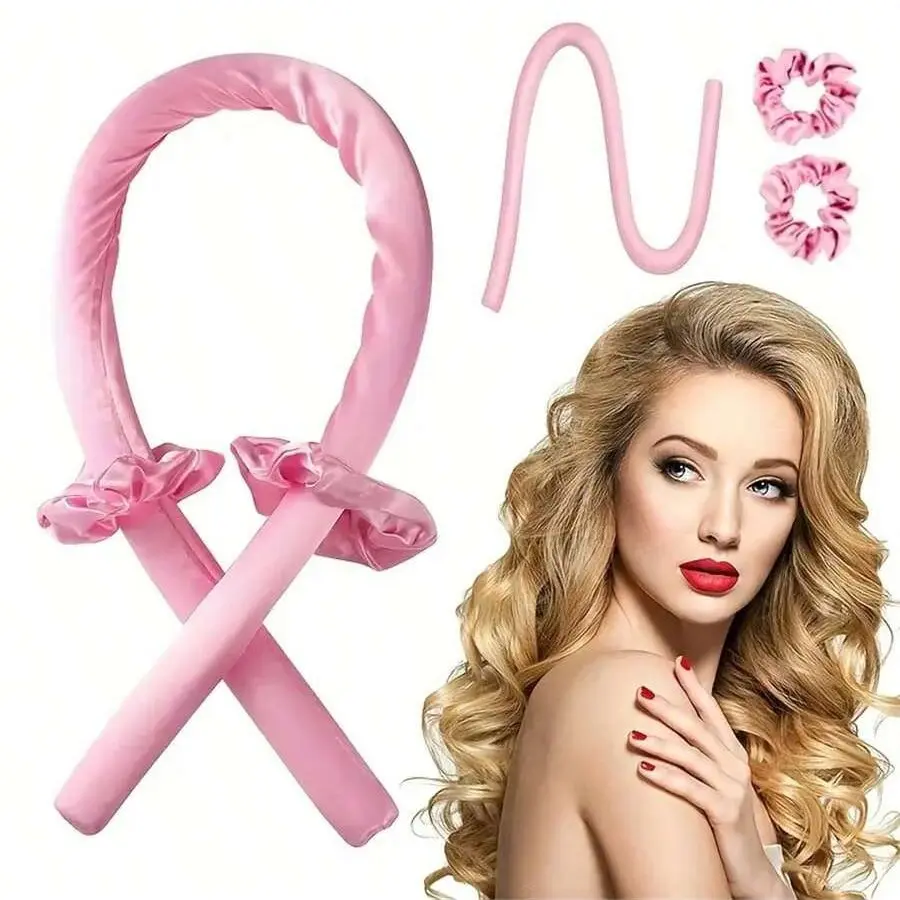 No Heat Curling Iron Set for Women, Long Hair Curler with Overnight Curling Bag, Beautiful Gift Idea, Amazing Curling Kit, Heatless Curlers