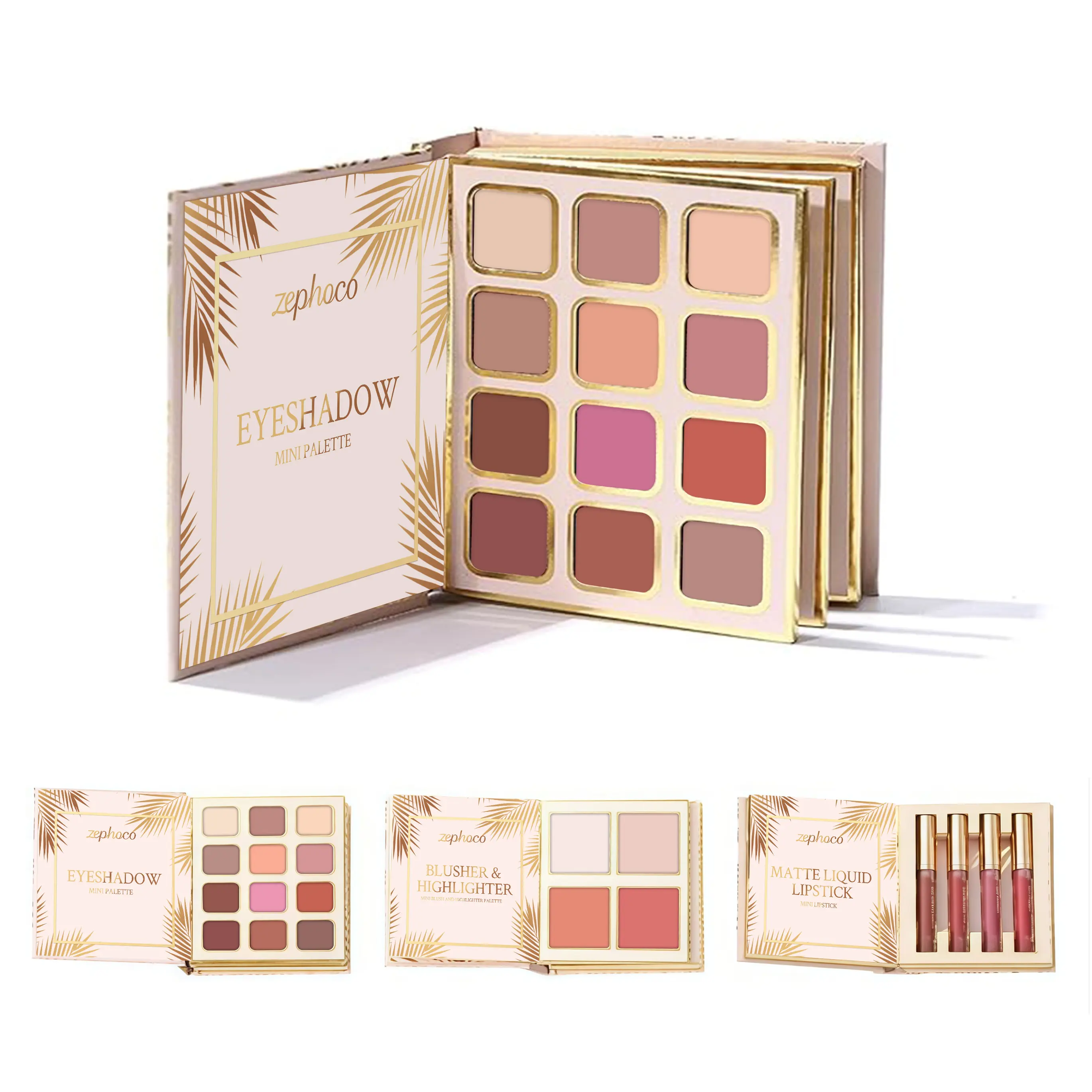 zephoco Tropical Gilt Makeup Comprehensive Set Eyeshadow, Blush, Lipstick, Full Makeup, Foldable Makeup Plate