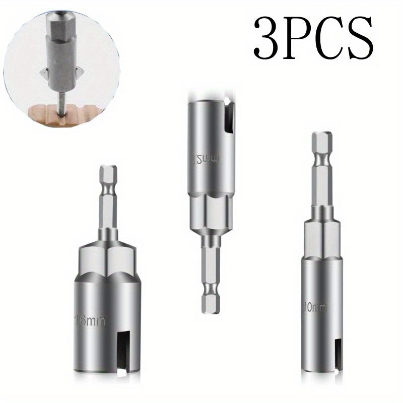 3pcs Durable CR-V Steel Multi-Size Wing Nut Screwdriver Set, Bolt Drive Hook Drill Head for Panel Nuts, Hex Bolts, Q-Hooks - No Battery Required Tool Hardware