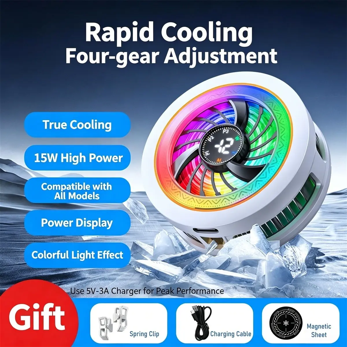 New 2026 K6 Magnetic Phone Cooler | AI Smart Temp Control + Semiconductor Freezing Tech | 4-Level Cooling Modes | MagSafe & Clip-on 2-in-1 USB ❄️🎮
