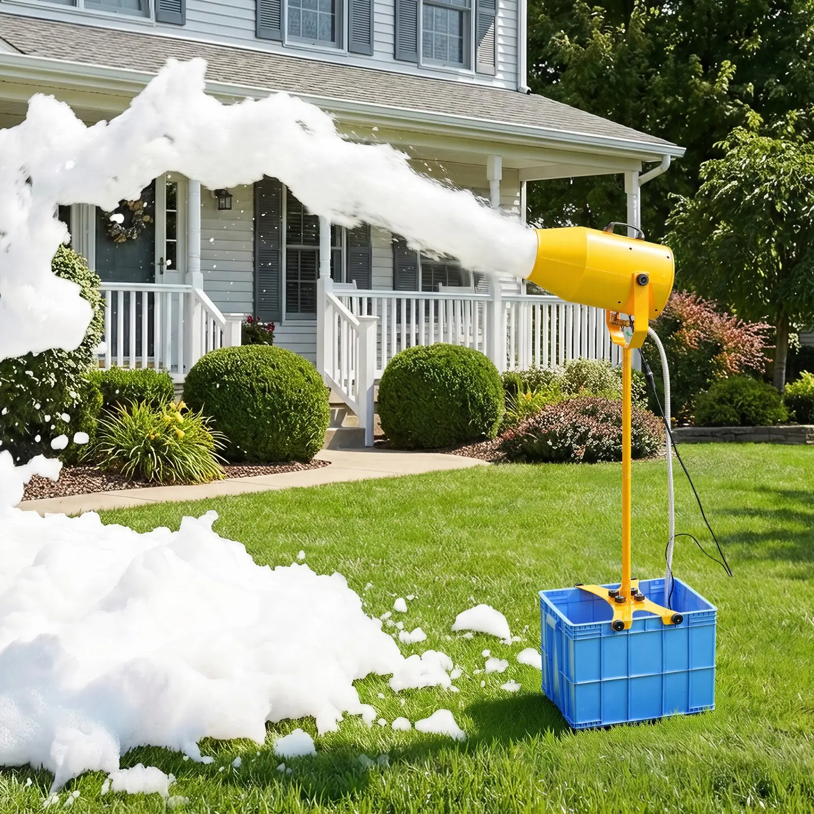 VEVOR Foam Machine, 9.84 to 16.40 ft Spray Distance Foam Cannon Party Machine, Bubble Cannon with 74QT Water Tank, Stable Vertical Design, Dense Foams Maker for Gatherings, Celebrations Par