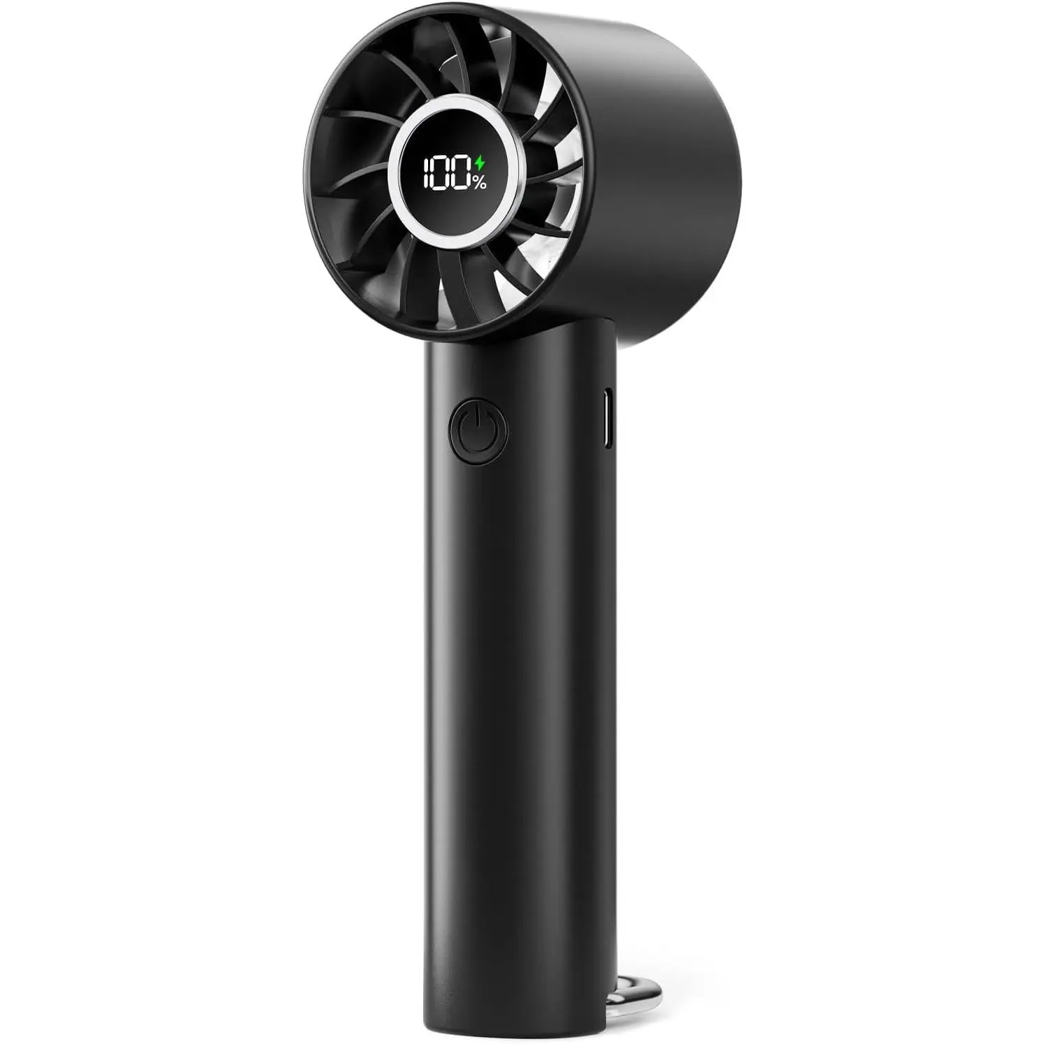 Handheld Portable Fan - Mini Compact USB-Charge 3-Speed Rechargeable Cooling Light Fan with Power Display, Lightweight Personal Cooler for Indoor Outdoor Travel (Black), Mini Portable Fan