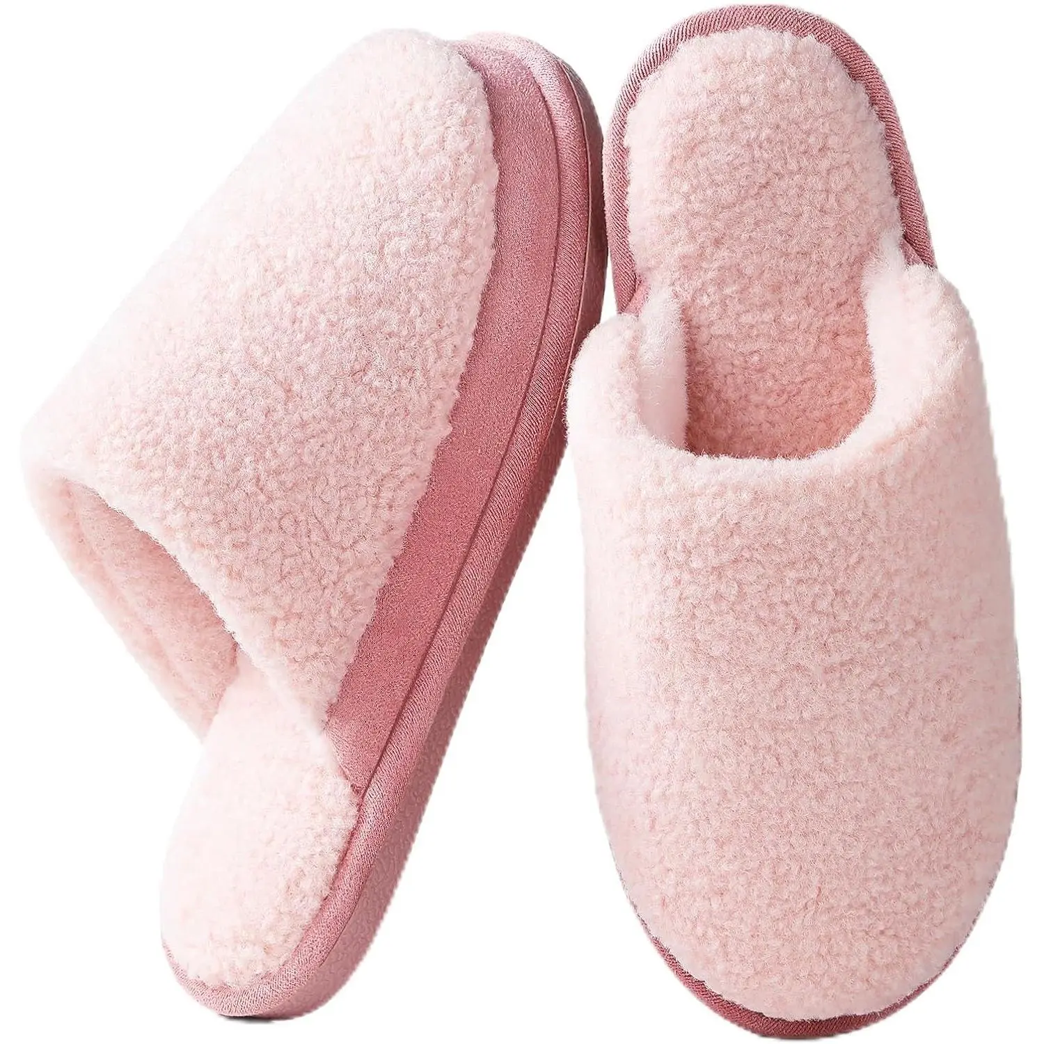 Women's Memory Foam House Slippers, Warm Polar Fleece Lined, Faux Fur, Non-Slip Rubber Sole, Indoor Outdoor, Machine Washable Comfort Shoes tiktokshopbacktoschool