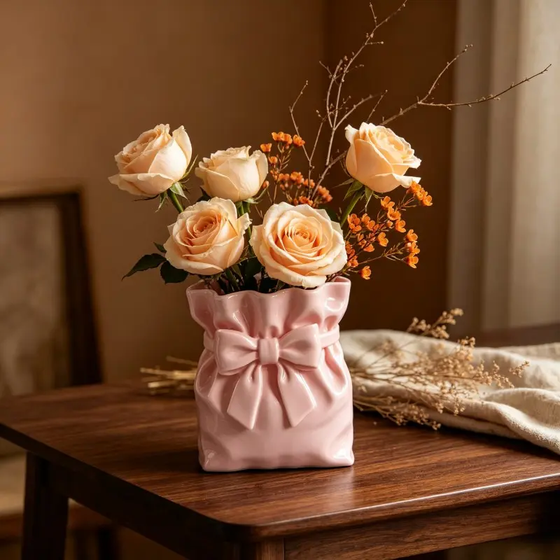 Unique Butterfly Knot Vase, Pure Irregular Flower Arrangement, Bedroom Desktop Decor, Rose Insert Atmosphere Ornament
