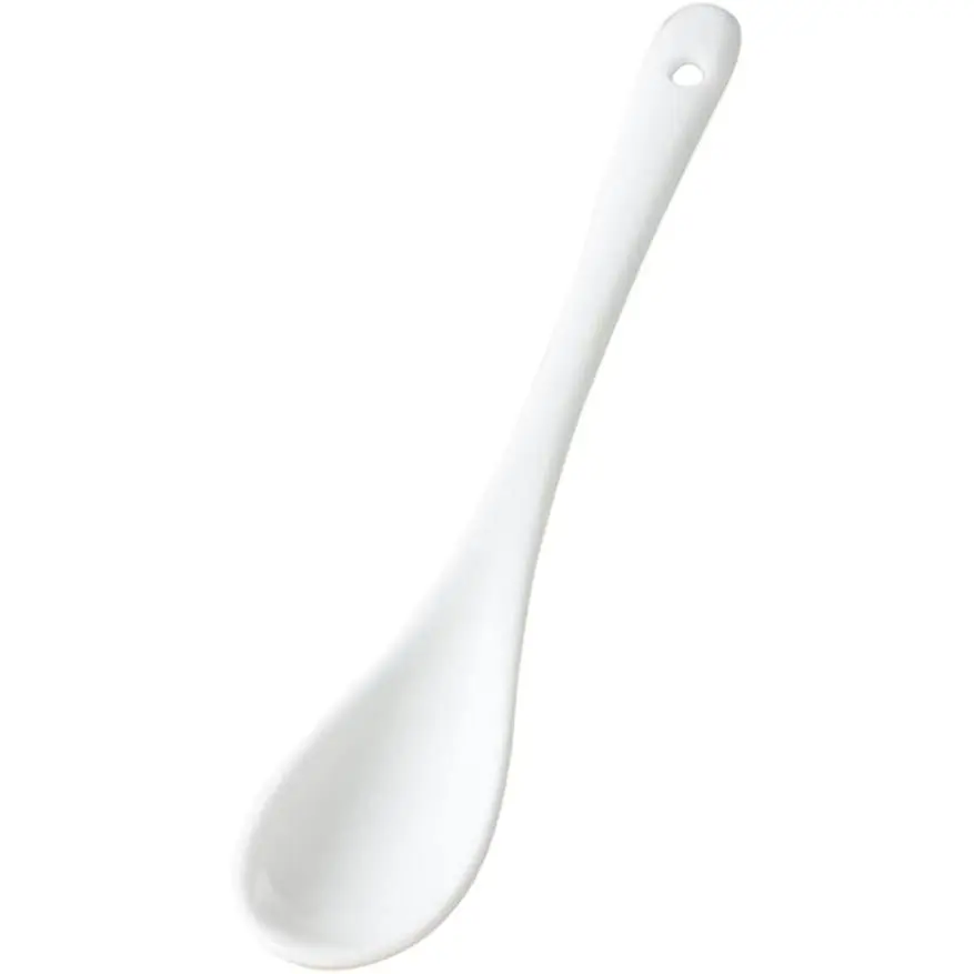 5 Inches White Ceramic Spoon for Coffee,Tea,Yogurt,Ice-cream,Appetizers and Desserts