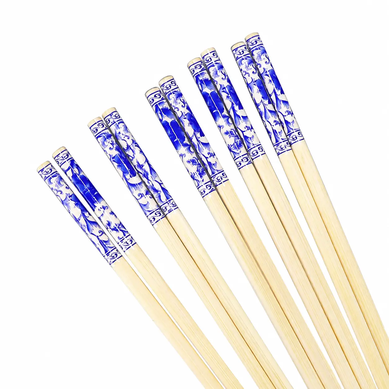 Eco-Friendly Disposable Chopsticks Made from Premium Blue-and-White Porcelain-Inspired Biodegradable Material – Extra-Long, Thick-Handle Design with Individual Sanitary Packaging for Home, Hotel, Outdoor Dining, and Catering Use