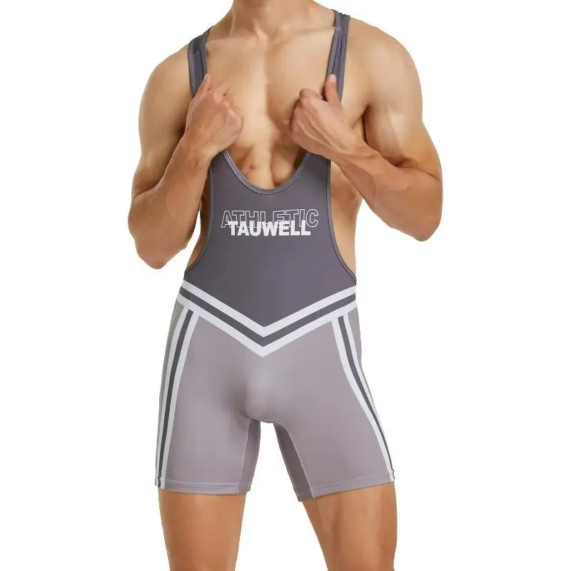 Men's Athletic Supporters Active Base Layers Bodysuit One Piece Boxer Singlet Leotard Stretchy Wrestling