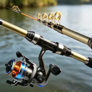 Long Casting Carbon Fiber Telescopic Fishing Rod, Saltwater Resistant Sea Fishing Rod Combo with Spinning Reel, Portable Rod Bag & Complete Tackle Set, for Boat Fishing, Rock Fishing, Freshwater Fishing & Angling