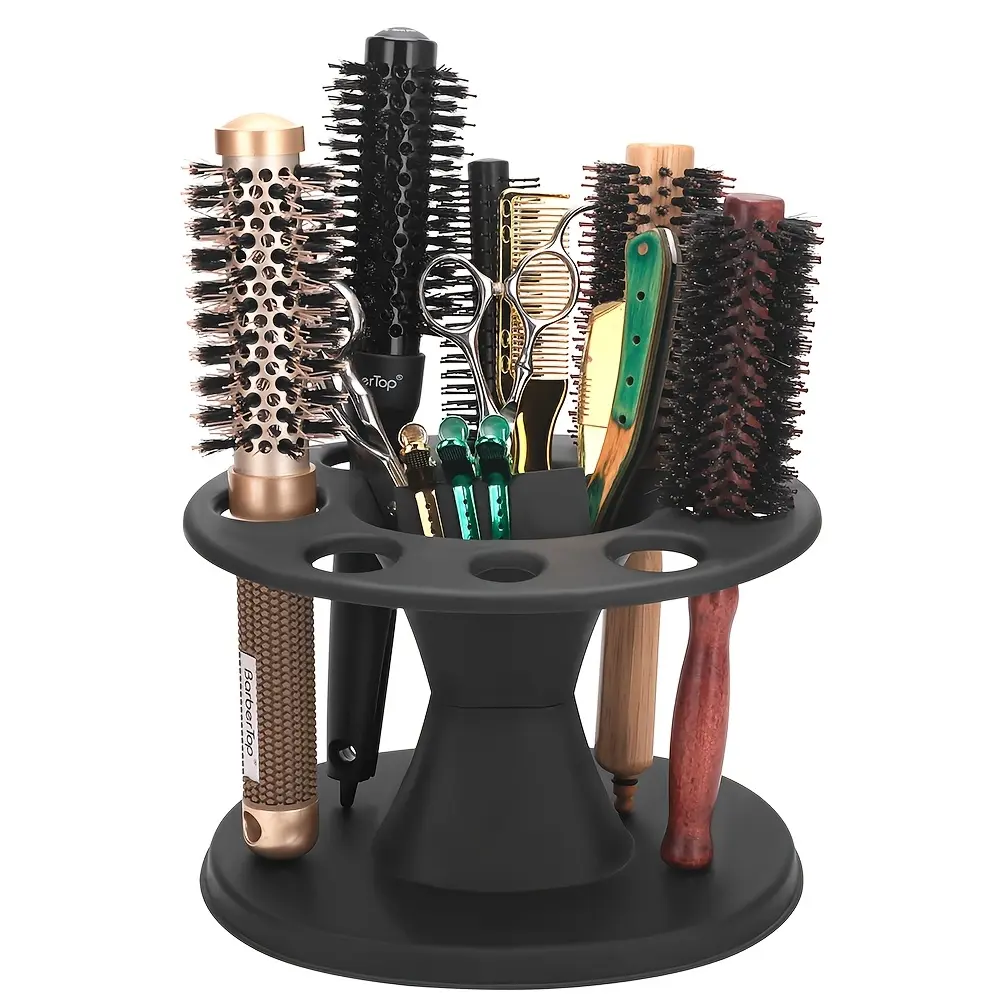 Hairbrush Storage Rack/Round Holder/Organizer/Roller Brush Stand/Display Rack/Hair Styling Holder/Hair Tools Shelf Accessory/Suitable for Salon and Home Hair Care