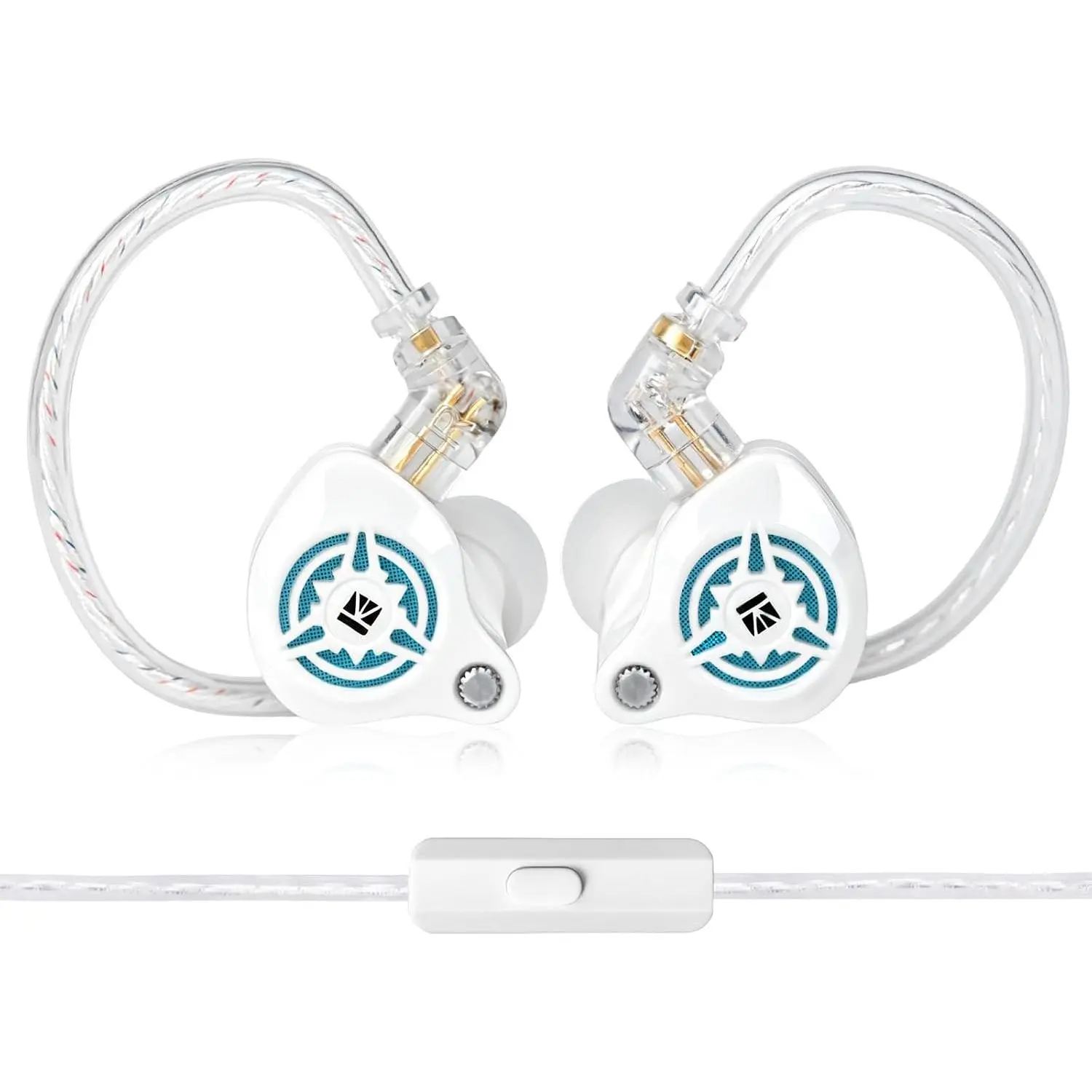 2026 Latest erabuds, BK1 Wired Gaming buds,10mm Single DD in Monitor,HiFi Headset Wired buds IEM phones with Detachable Cable for Gaming/Music/Video (White, 3.5 with mic)
