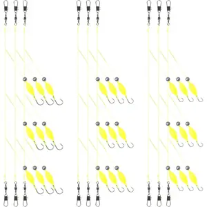 Double Hook Rig Surf Fishing: 9PCS Pompano Float Rigs with 3 Circle Hook Saltwater Gear Tackle  Surf Fishing