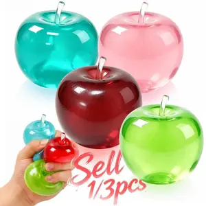 Fruit Apple Squeeze Toy - 4 Colors Slow Rebound Stress Relief, Soft Q-Press Fidget Toy, Kids Anxiety Relief, Sensory Toys for Party, Office, Travel