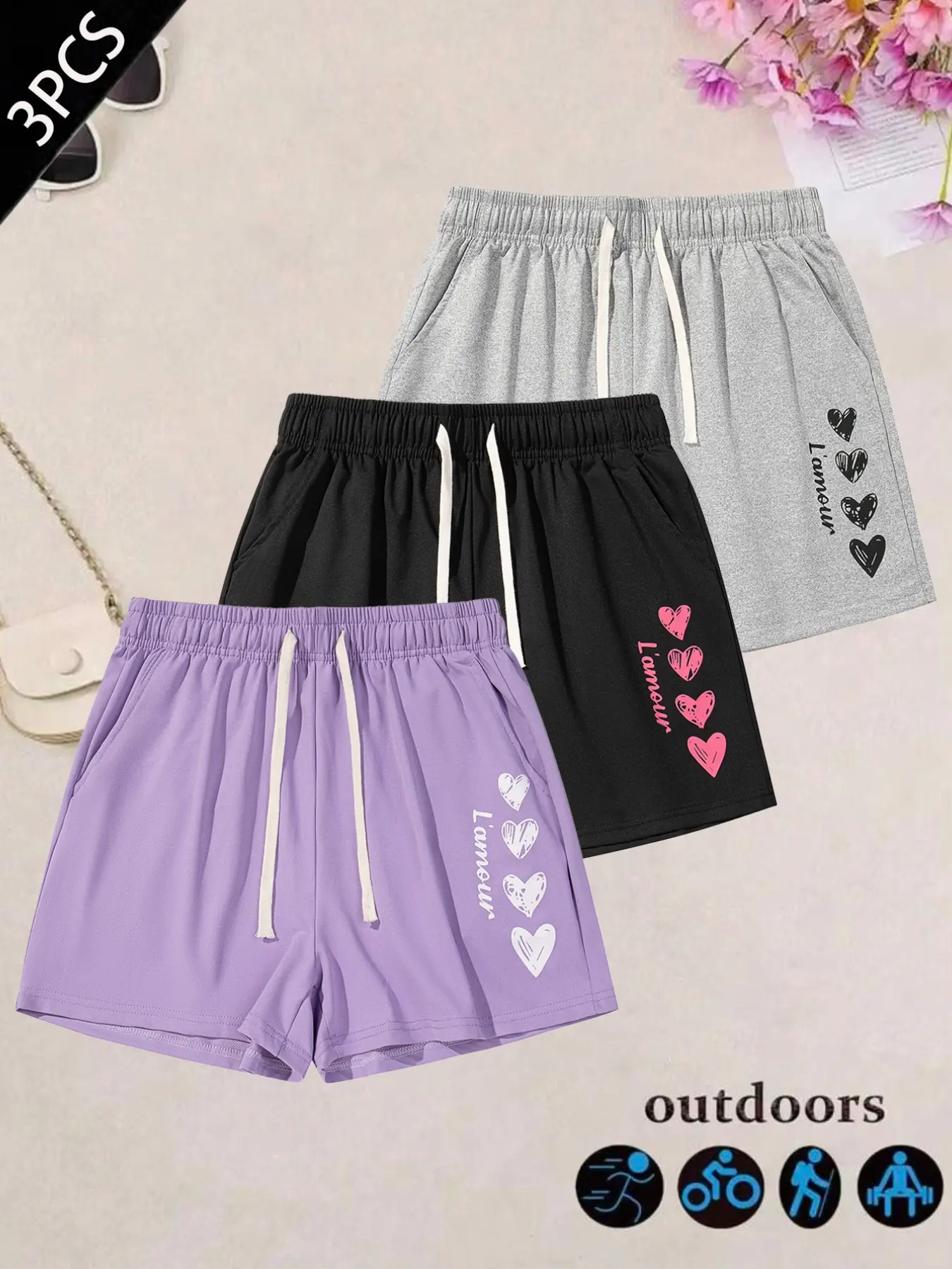 Women's Summer Lightweight Casual Fashion Simple Three-Quarter Pants, Daily Sports Fitness Yoga Shorts, Comfortable and Stylish