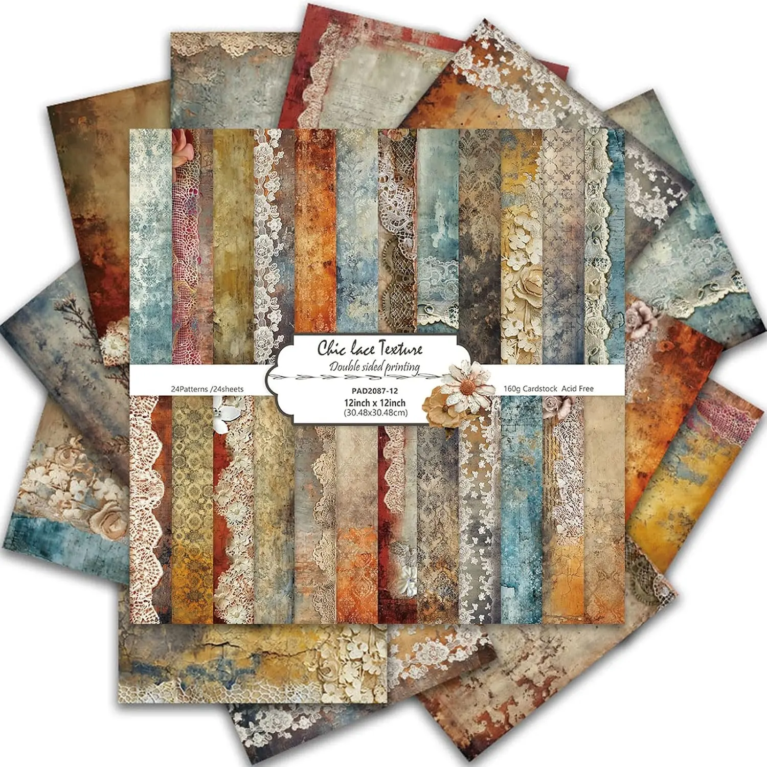 Scrapbook Paper 12 ×12 - 24Sheets Double-Sided  Decorative Paper | Scrapbook Supplies & Card Making Supplies for DIY Crafts Art Journaling Photo Album Decor (Brown)