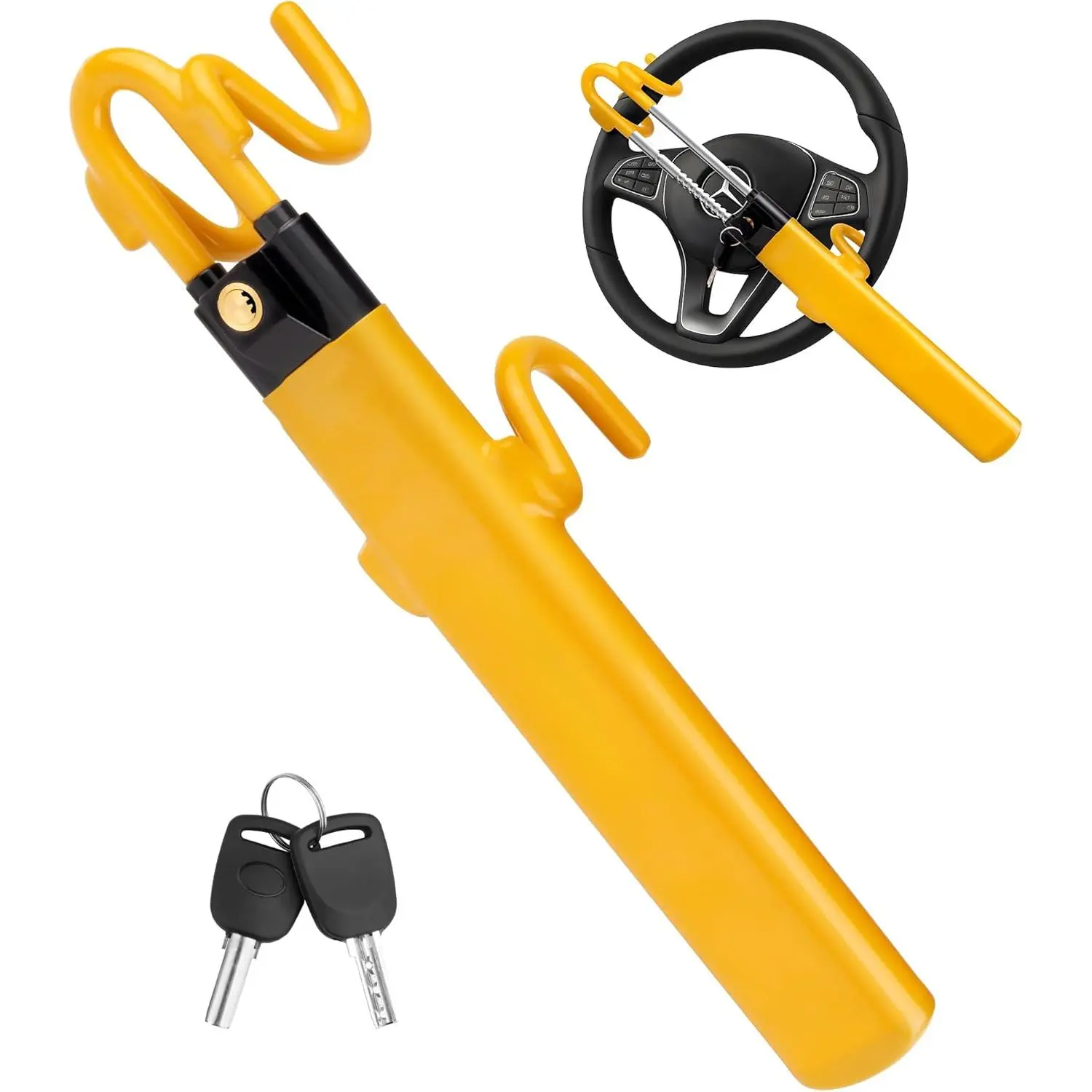 Steering Wheel Lock Anti Theft Car Device with Adjustable Design Car Lock in Compatibility Car Wheel Lock with Reinforced Steel Car Anti Theft Device with Tamper-Proof Bolts