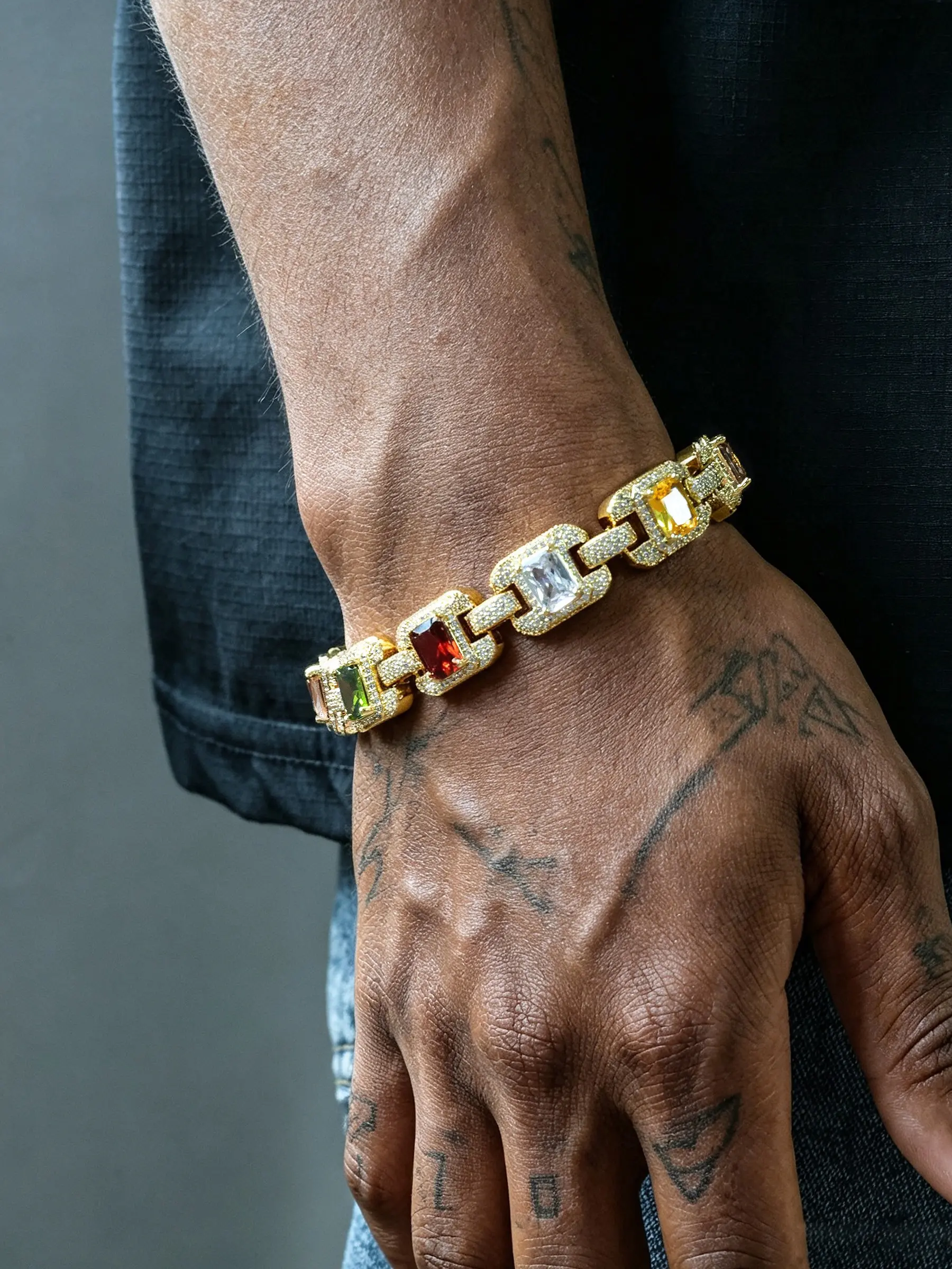 Hip-Hop Zircon Bracelet, Hip Hop Jewelry, Shiny and Bright, Easy to Wear, Trendy Daily Accessory, Perfect for Gifts, Street Style, Parties