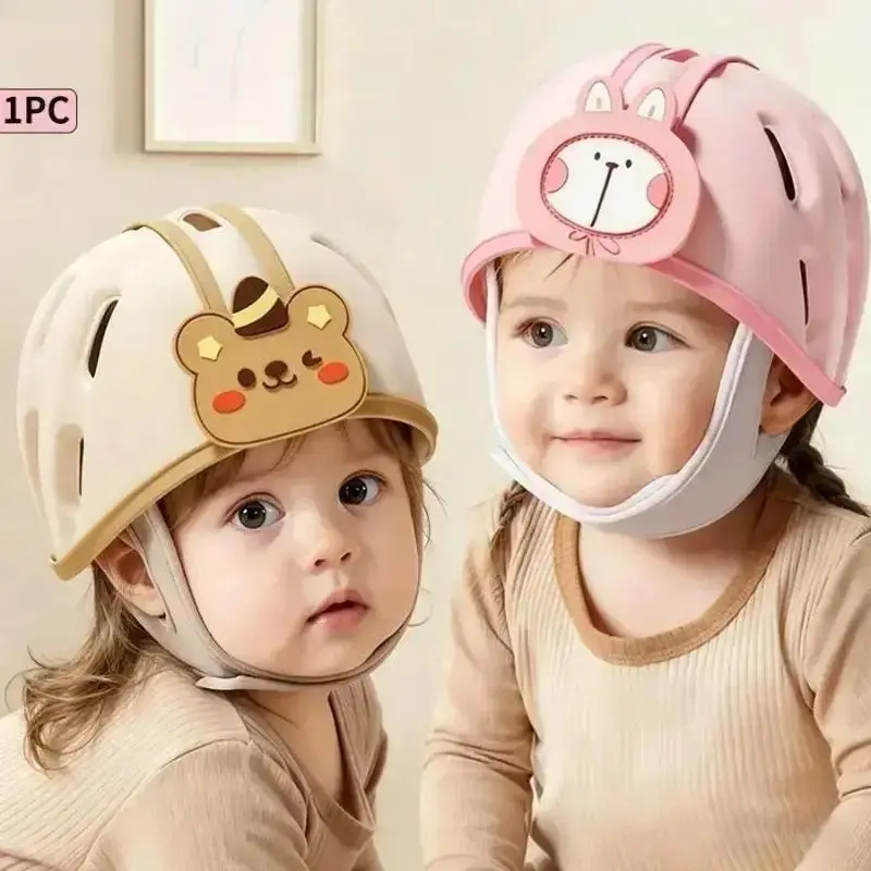 Anti-Fall Padded Safety Head Protector | Breathable Lightweight Shock-Absorbing Head Guard, Cute Cartoon Design for Indoor Activities & Daily Protection