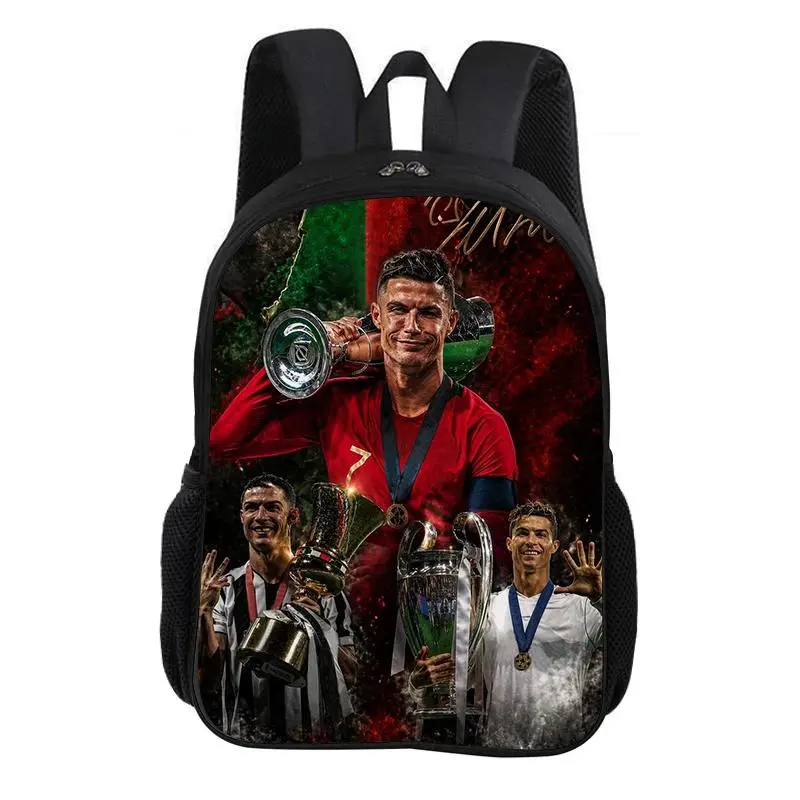 Ronaldo School Backpack CR Football Star Rucksack Child Bookbag Knapsack Fashion Schoolbag Football Sports Backpack Kids Gift