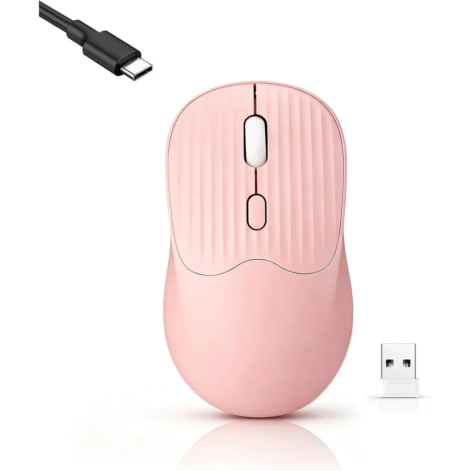 ,  Mode Rechargeable Silent Slim Laptop ,Portable(BT5.2+USB Receiver)  Mice,for Laptop,Desktop ,ipad Tablet,Phone,TV ()