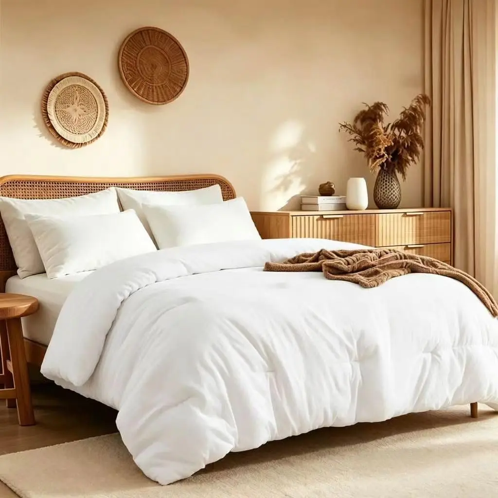 King Comforter Set White,3PCS Soft Lightweight Breathable Bedding Comforter Sets for All Season, King Size(104''*90'' Comforter & 2 Pillowcases)