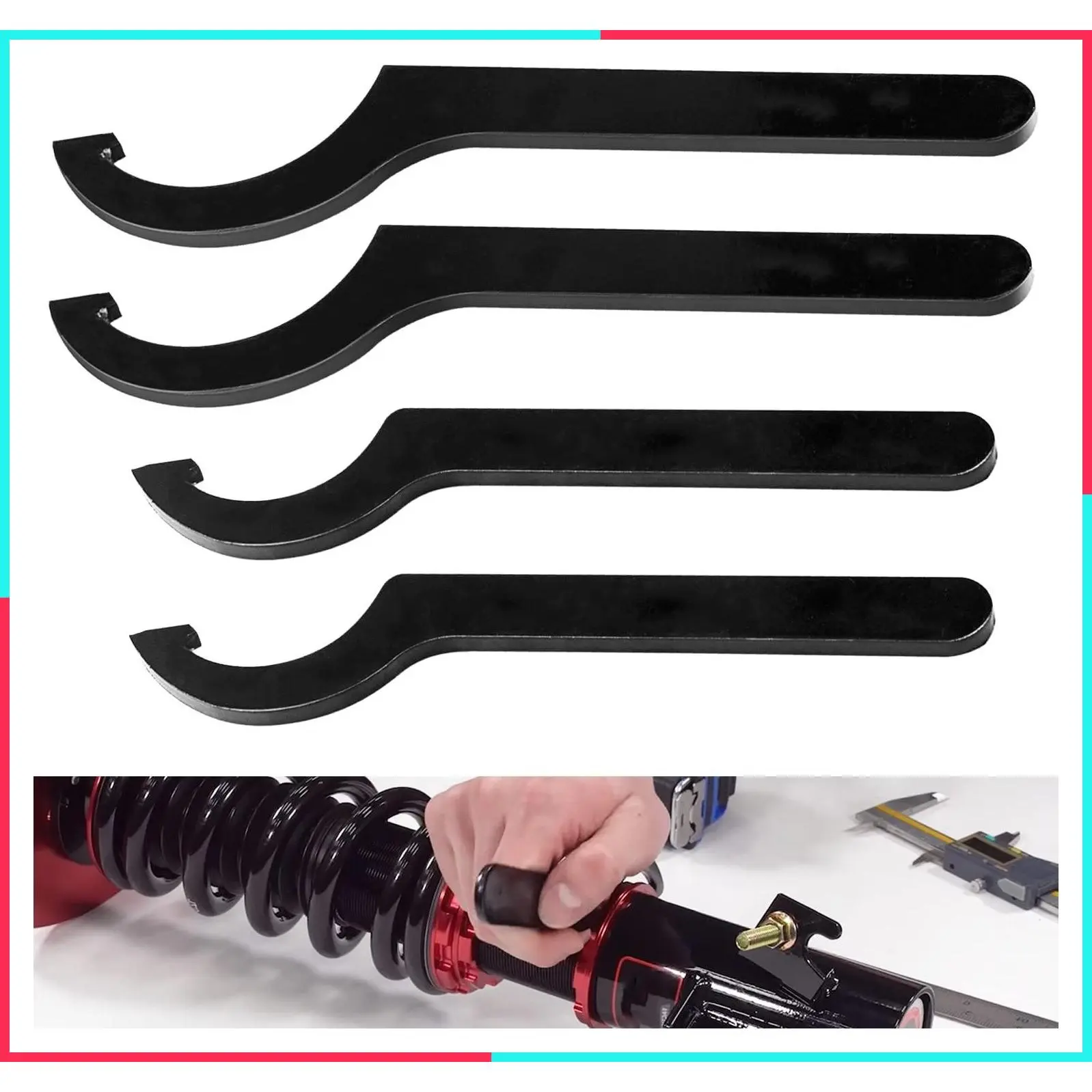 Coilover Adjustment Tool Compatible with Most Coilovers - 2 Large Steel Spanner Wrenches + 1 Small Wrench