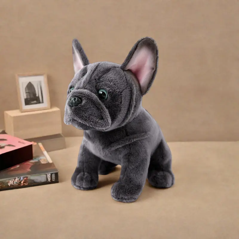 Realistic French Bulldog Plush Toy Soft Stuffed Animal Kids Children's Day Gift