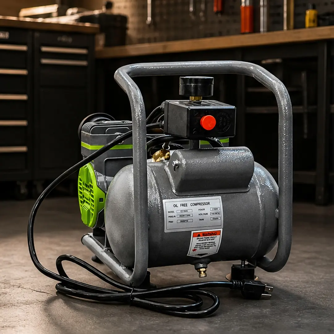 ARCH 1.5HP Oil Free Quiet Portable Air Compressor 2 Gallon Tank 110V Low Noise Pneumatic Pump for Garage Workshop Tire Inflation DIY Spray Painting Nail Guns Airbrushing Automotive Maintenance Iron Plastic Green Grey Options, Green/Grey Color Options