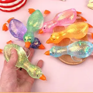 Squishy Flashing Crystal Duck/penguin Animal Shape, Soft Slow-Rebound Stress Relief Toy, Portable Travel Gift for Ages 14+