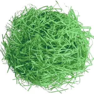 1/2 LB Easter Grass Basket Filler, Shredded Paper Crinkle Raffia Paper for Easter  Box Packaging Filling(Green)