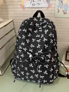 Floral Print Bow Knot Backpack for Teen Girls - Small Fashionable Daypack with 6 Colors Available, Large Capacity School Bag for Junior High High School Students, Backpacks for School